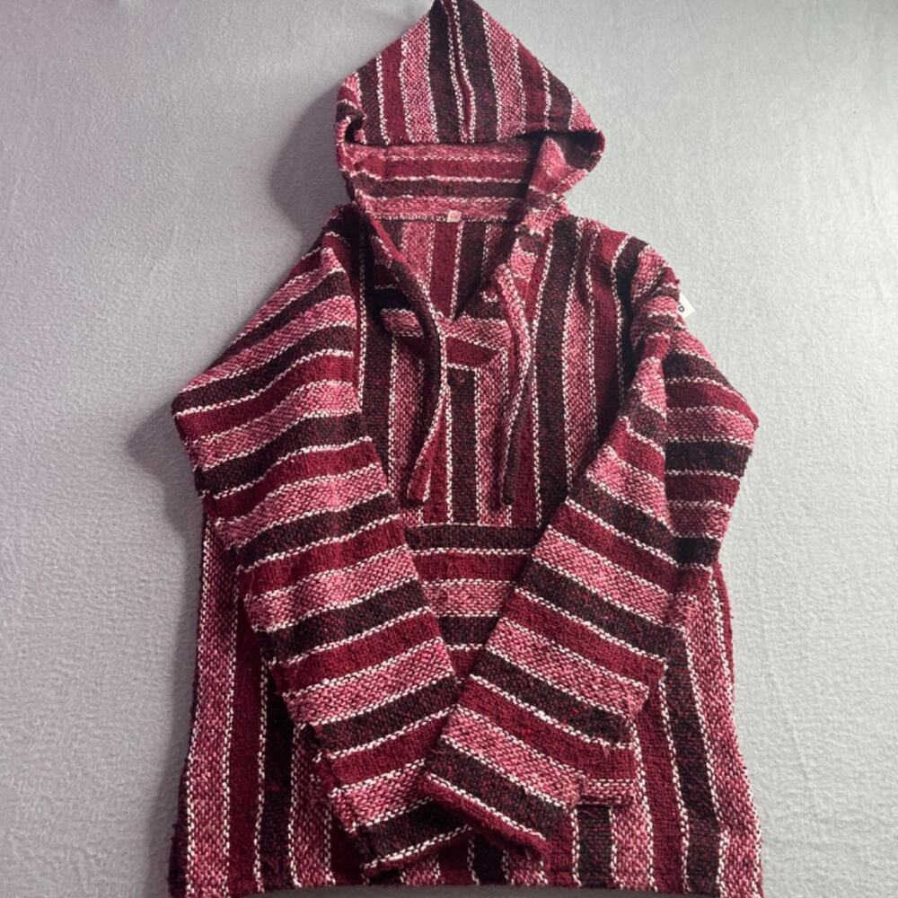 Vintage mexican baja rug pullover boho jacket
